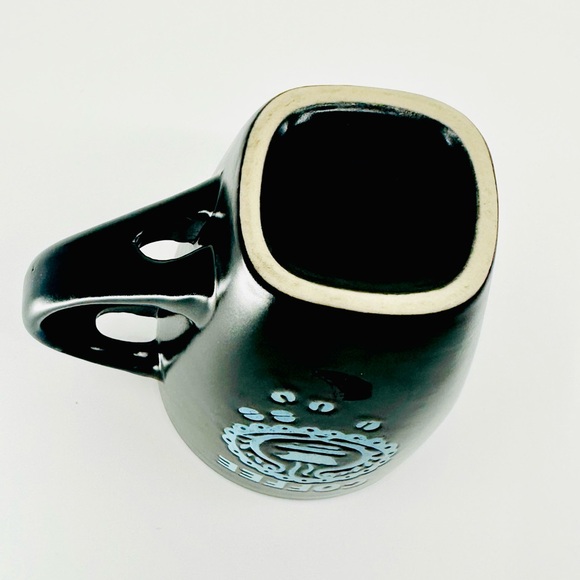 Mug- Ceramic Black Matte w Coffee Design - Coffee Cup 11 oz - Picture 5 of 5